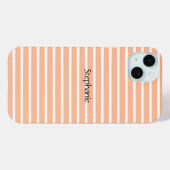Peach Fuzz Monogram Individuelle Name Stripes 2024 Case-Mate iPhone Hülle (Rückseite (Horizontal))