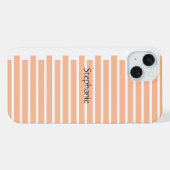 Peach Fuzz Monogram Individuelle Name Stripes 2024 iPhone Hülle (Rückseite (Horizontal))