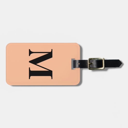 Peach Fuzz Monogram Initial Individuelle Name Gesc Gepäckanhänger (Vorderseite horizontal)