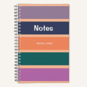 Peach Fuzz Monogrammed Full Name Notes Notizblock (Vorderseite)