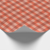 Peach Fuzz Orange Checkerboard-Muster Geschenkpapier (Ecke)