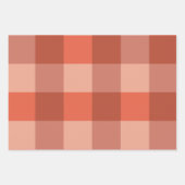 Peach Fuzz Orange Checkerboard-Muster Geschenkpapier Set (Vorderseite 2)