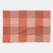 Peach Fuzz Orange Checkerboard-Muster Geschirrtuch (Horizontal)