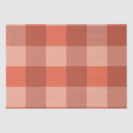 Peach Fuzz Orange Checkerboard-Muster Seidenpapier (Vorderseite)