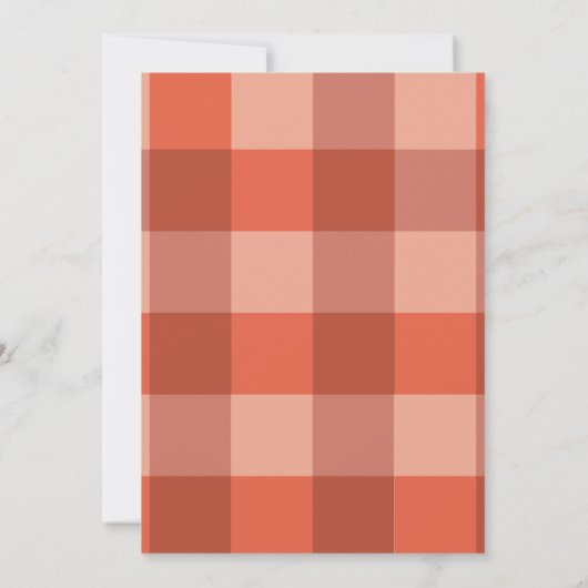 Peach Fuzz Orange Checkerboard Peach Fuzz Wedding Einladung (Rückseite)