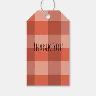 Peach Fuzz Orange Checkerboard Personalisiert Geschenkanhänger