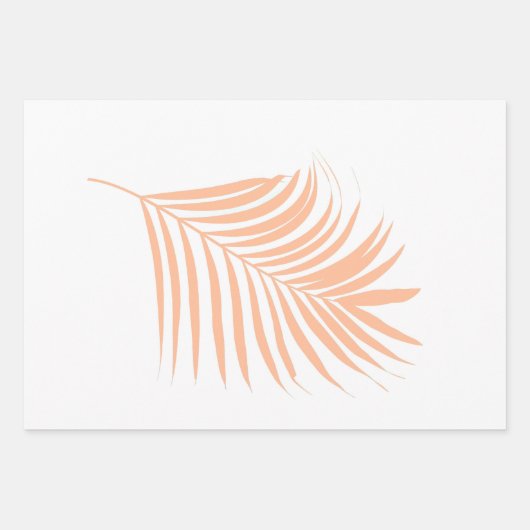 Peach Fuzz Palm Leaf Muster Tropische Hochzeiten Geschenkpapier Set (Vorderseite 3)