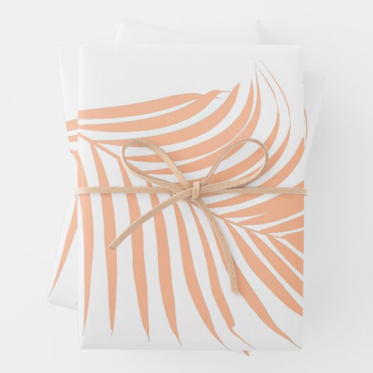 Peach Fuzz Palm Leaf Muster Tropische Hochzeiten Geschenkpapier Set (Beispiel)