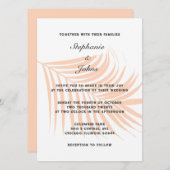 Peach Fuzz Palm Tree Tropical Leaf klassische Hoch Einladung (Vorne/Hinten)