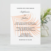 Peach Fuzz Palm Tree Tropical Leaf klassische Hoch Einladung (Stehend Vorderseite)
