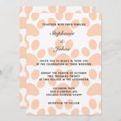 Peach Fuzz Paw Prints Muster Niedliche Sonnenhochz Einladung (Vorne/Hinten)