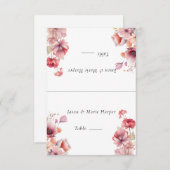 Peach Fuzz Pink Blume Escortkarten Einladung (Vorne/Hinten)