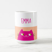 Peach Fuzz Pink Kawaii Cat Kaffeetasse (Mittel)