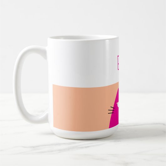 Peach Fuzz Pink Kawaii Cat Kaffeetasse (Links)