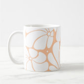 Peach Fuzz Retro 70er White Blume Grafikdesign Kaffeetasse (Links)