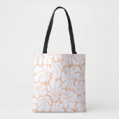 Peach Fuzz Retro 70er White Blume Grafikdesign Tasche (Vorderseite)