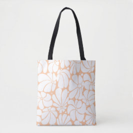 Peach Fuzz Retro 70er White Blume Grafikdesign Tasche