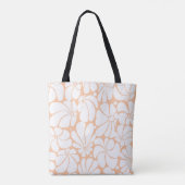 Peach Fuzz Retro 70er White Blume Grafikdesign Tasche (Rückseite)