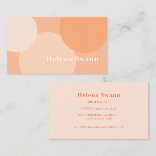 Peach Fuzz Retro Inspiriert Visitenkarte (Vorne/Hinten)