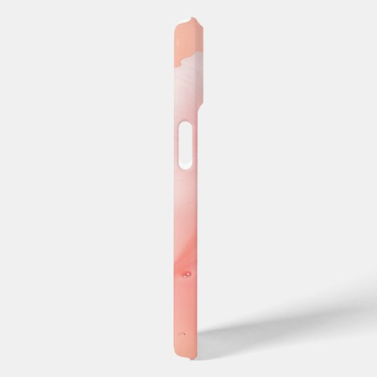 Peach Fuzz Rose Background Monogram Name Heart Case-Mate iPhone Hülle (Rückseite / Rechts)