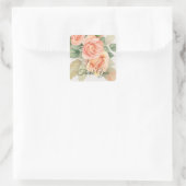 Peach Fuzz Rose Hintergrund Vielen Dank Quadratischer Aufkleber (Tasche)