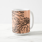 Peach fuzz Schwarze Linie Blütenblätter zeichnend Kaffeetasse (VorderseiteRechts)