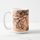 Peach fuzz Schwarze Linie Blütenblätter zeichnend Kaffeetasse (Links)