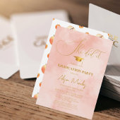 Peach Fuzz Simple Classic Abschluss Sie tat es Einladung