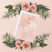 Peach Fuzz Simple Classic Abschluss Sie tat es Einladung