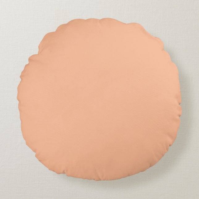 Peach Fuzz Solid Color Rundes Kissen (Vorderseite)