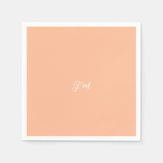Peach fuzz Solide Farbe trendy Pastellparole Name Serviette (Vorderseite)