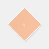 Peach fuzz Solide Farbe trendy Pastellparole Name Serviette (Ecke)