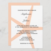 Peach Fuzz Starfish Tropical Beach Elegante Hochze Einladung (Vorne/Hinten)