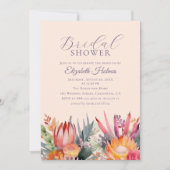 Peach Fuzz Tropical Blume Brautparty Einladung (Vorderseite)