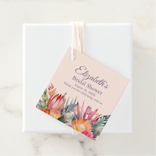 Peach Fuzz Tropical Blume Brautparty Geschenkanhänger (Beispiel)