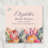 Peach Fuzz Tropical Blume Brautparty Geschenkanhänger (Vorderseite)