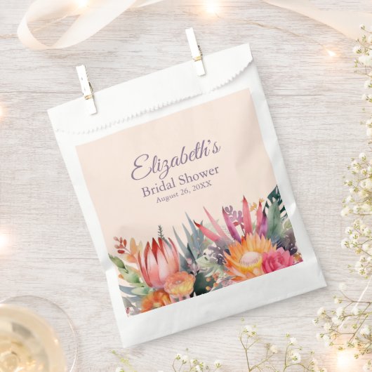 Peach Fuzz Tropical Blume Brautparty Geschenktütchen (Ausgeschnitten)