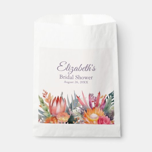 Peach Fuzz Tropical Blume Brautparty Geschenktütchen (Vorderseite)