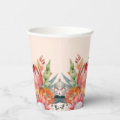 Peach Fuzz Tropical Blume Brautparty Pappbecher (Rechts)
