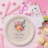 Peach Fuzz Tropical Blume Brautparty Pappteller (Party)