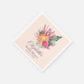 Peach Fuzz Tropical Blume Brautparty Serviette (Ecke)