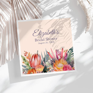Peach Fuzz Tropical Blume Brautparty Serviette