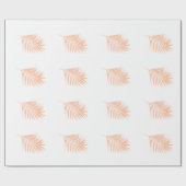 Peach Fuzz Tropical Palm Leaf Muster Hochzeit Geschenkpapier (Flach)