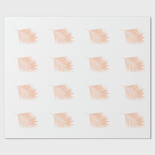 Peach Fuzz Tropical Palm Leaf Muster Hochzeit Geschenkpapier (Flach)