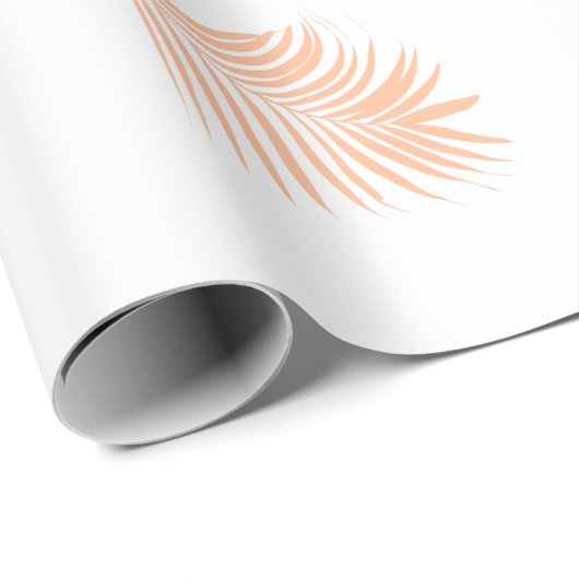 Peach Fuzz Tropical Palm Leaf Muster Hochzeit Geschenkpapier (Rolleneckpunkt)