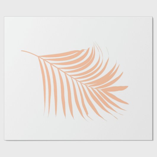 Peach Fuzz Tropical Weddings Palm Leaf Muster Geschenkpapier (Flach)