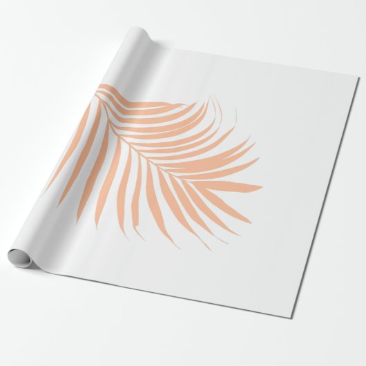 Peach Fuzz Tropical Weddings Palm Leaf Muster Geschenkpapier (Ungerollt)
