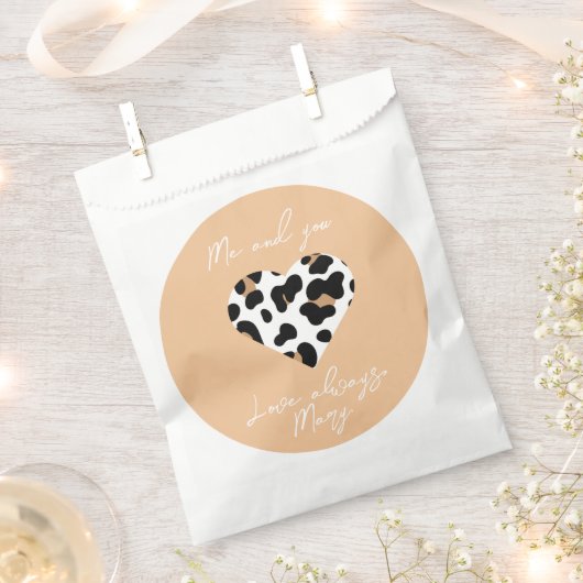 Peach Fuzz Valentine's Gefallen Tasche - Herz Prin Geschenktütchen (Ausgeschnitten)