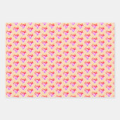Peach Fuzz Valentine's Wrapping Paper Trio Geschenkpapier Set (Vorderseite 3)