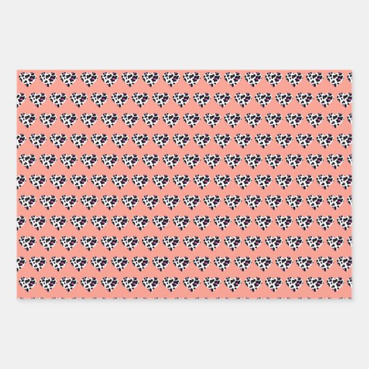Peach Fuzz Valentine's Wrapping Paper Trio Geschenkpapier Set (Vorderseite 2)